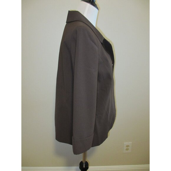 GIORGIO SANTANGELO Brown Womens Blazer Jacket Size 10 With Cuffed Sleeves & Butt - Picture 3 of 5